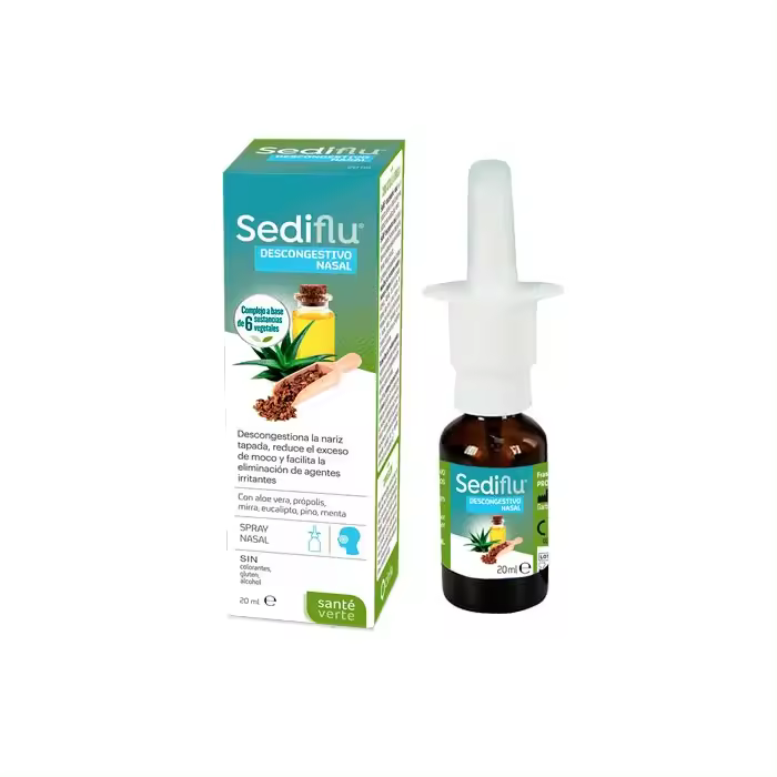 Sediflu Descongestivo Nasal 20ml.  A base de extractos vegetales indicados para descongestionar la nariz tapada - 1