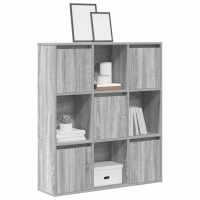 vidaXL Estantería de madera de ingeniería 89x24x101,5 cm en color Roble artisan/Gris hormigón/Negro y más | almacenamiento funcional diseño moderno para baño dormitorio sala - details 5