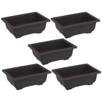 Juego De 5 Macetas Rectangulares Para Suculentas Y Bonsái Contenedor De Flores Plástico Blanco Y Azul Para El Hogar - details 2
