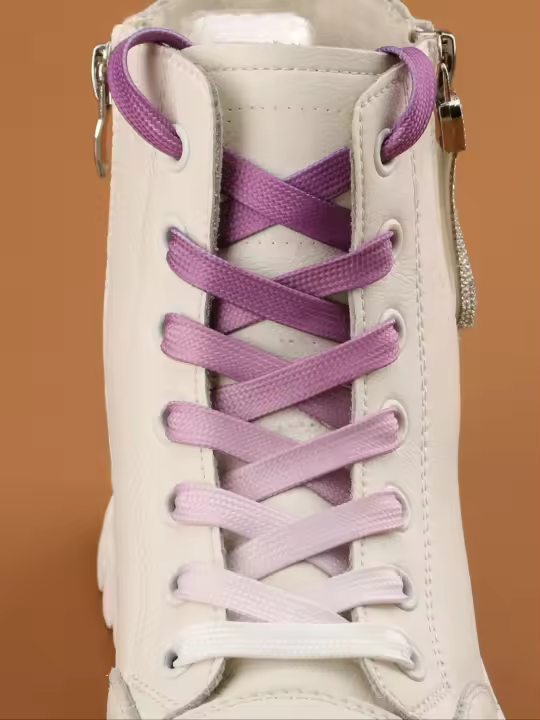 Alpargatas De Canvas Con Cordones De Color Gradiente Pequeños Algodón Mint Verde Y Blanco Para Niños Y Adultos - 1