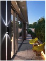 Lámpara De Pared Exterior IP65 En Aluminio Plateado COB 6W Iluminación Exterior Resistente Al Agua Farol De Porche Luz Sconces De Pared Versátil - details 5