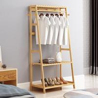 Perchero Burro de Bambú, Armario Abierto Madera Perchero de Pie con 3 Estantes y 10 Ganchos para Ropa Zapatos Bolsas Canastas Burro Ropa Multifuncional para Dormitorio Salón 80 x 44 x 165cm - details 10