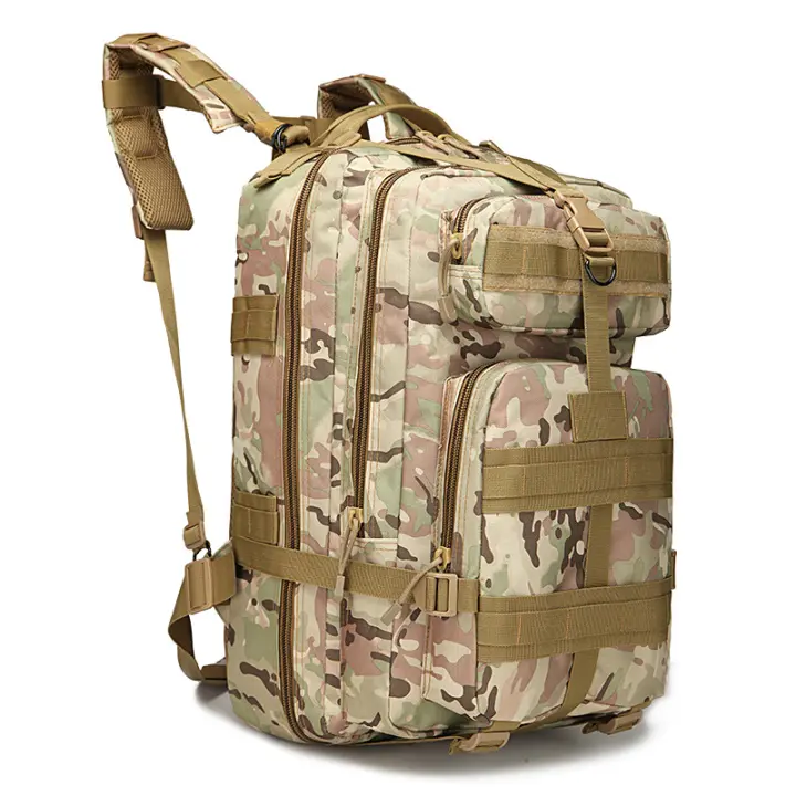 Mochila de viaje para Aire Libre, montañismo, acampada, Militar camuflaje, mochila táctica, mopila Grande 3P de 45L - 1