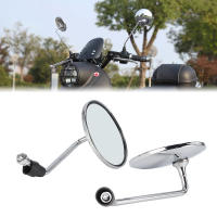 Par De Espejos Retrovisores Universales Para Motocicleta En Cromo Adecuados Para Honda Harley Moped Scooter Con Túnel De 8mm 10mm - details 0