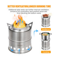 Estufa De Camping Lixada De Acero Inoxidable Para Leña Y Alcohol Estufa De Cocina Al Aire Libre Para Picnics BBQ Viajes Sin Ventilador - details 25