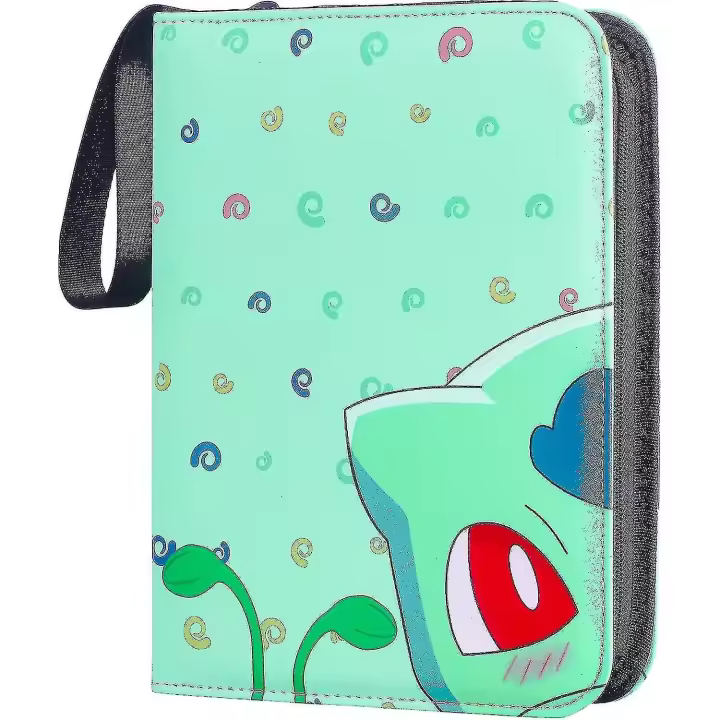 Card Binder Bulbasaur, Pu Cards Pack Folder 400 Pockets With Zip Compatible With Game Cards, Baseball Cards Perfect Gifts For Boys Girls Collector 50 - 1