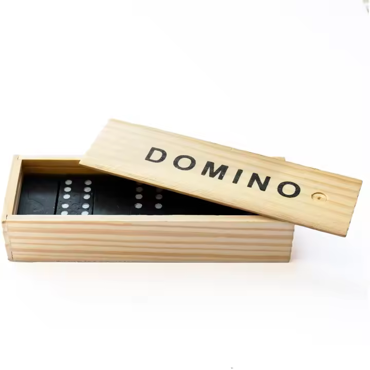 Juego de Dominó para Adultos - Dominó Negro con Bolsa de Transporte, 28 Piezas | Tren Mexicano clásico, dominó con Caja de Almacenamiento de Madera, Juguete de Juego Familiar. - 1