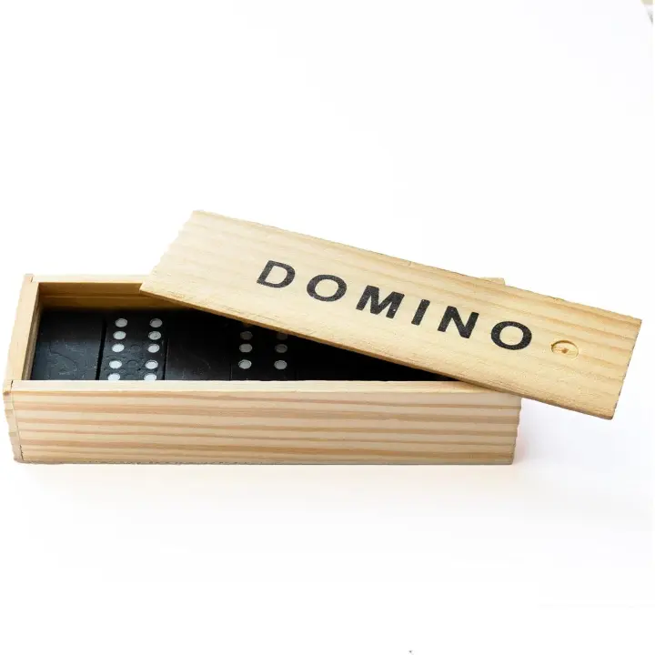 Juego de Dominó para Adultos - Dominó Negro con Bolsa de Transporte, 28 Piezas | Tren Mexicano clásico, dominó con Caja de Almacenamiento de Madera, Juguete de Juego Familiar. - 1