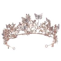 Diadema De Boda Hecha a Mano Con Perlas Y Rhinestones Diseño Floral Con Mariposa Accesorio Para El Cabello Regalo De Novia - details 11