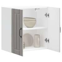 vidaXL Armario de pared cocina Lucca madera contrachapada en color Gris sonoma/Gris hormigón/Negro y más | almacenamiento funcional diseño moderno para baño dormitorio sala - details 0