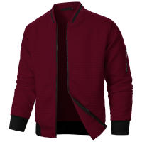 Chaqueta De Manga Larga Para Hombre Con Cuello Erguido Y Cremallera Estilo Casual Chaqueta De Patoche Con Patrón Cuadriculado - details 18