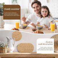 Juego De 6 Tapetes De Comedor Redondos Tejidos a Mano Resistente Al Calor Decorativos Para Mesa Material Ecológico Linen - details 4