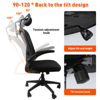 Silla de oficina ergonómica con reposacabezas ajustable, reposabrazos, soporte lumbar y función de balanceo hasta 200 kg - details 1