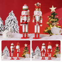 2Pcs Soldado De Navidad Nutcracker De 38CM Adorno De Escritorio Serie De Caramelo Artesanal De Madera Regalo De Navidad Decoración Para El Hogar - details 7
