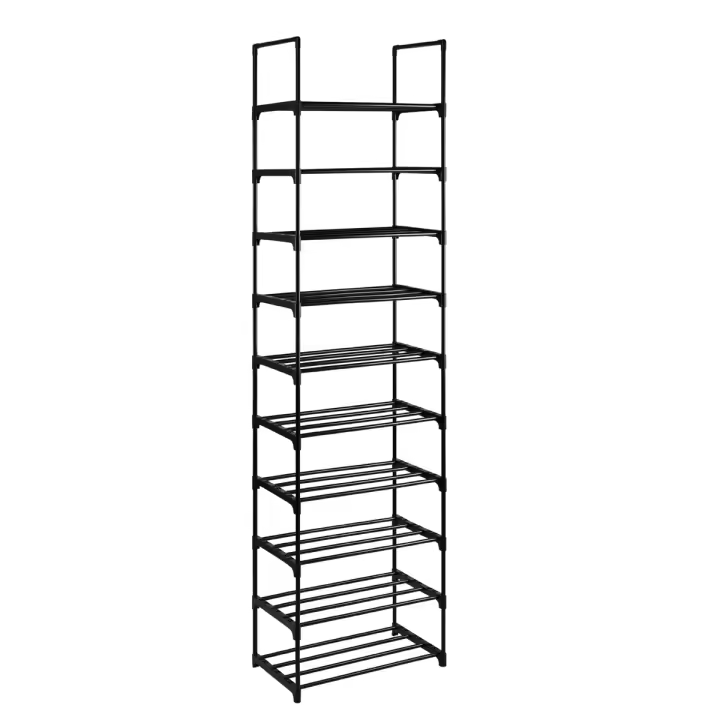 T-Lovendo Zapatero, Organizador de Zapatos, 10 Baldas, Armario Abierto, Estantería Tubos de Hierro - 1