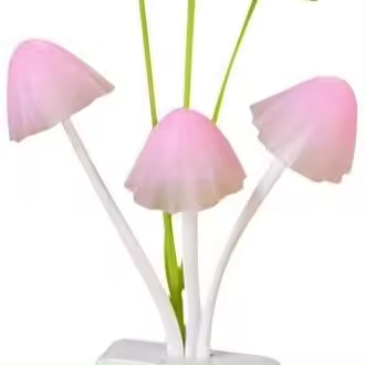 Luz de noche con forma de hongo para niños, luz de noche con enchufe para pared, adecuada para habitaciones de niños, dormitorios, escaleras, pasillos (hoja de loto) - 1