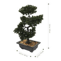 Arbol De Bonsai Sintetico Elegante Para Decoración De Sala De Estar Oficina Dormitorio Sin Mantenimiento Planta Artificial En Maceta - details 2