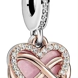 Pulsera Pandora con dije colgante de corazón infinito brillante. Pulseras Charm Moments: joyas impresionantes para mujer，Incluye Caja Original - 1