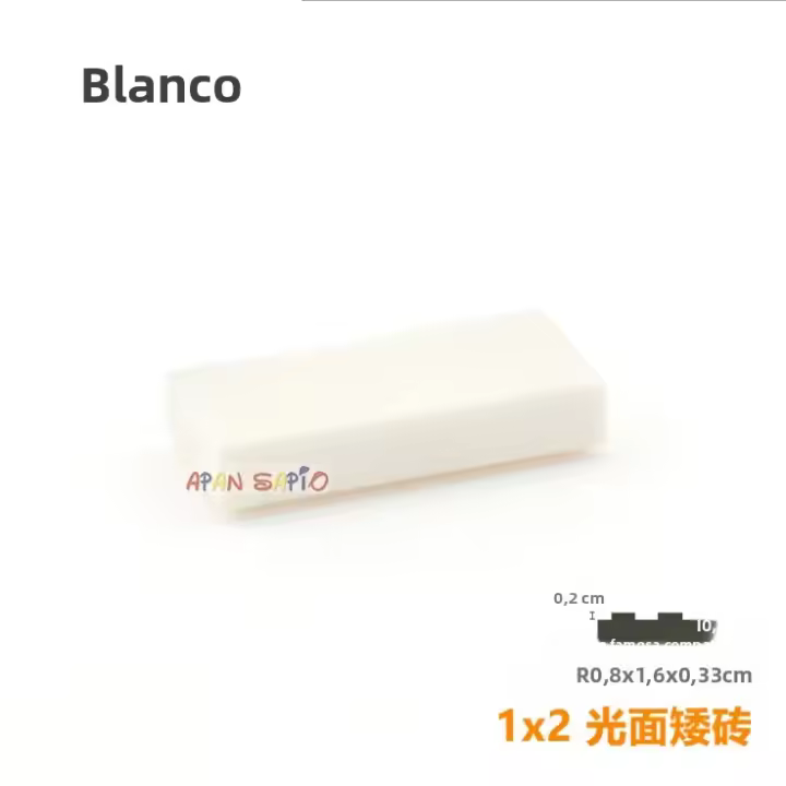 50pcs Bloques De Construcción DIY 1x2 Para Niños Juguetes Educativos Compatible Con Marcas De Bloques De Plástico ABS Tamaño Pequeño - 1