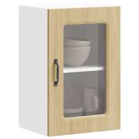 vidaXL Armario pared cocina puerta de cristal Kalmar en color Roble ahumado/Roble Sonoma/Negro y más | almacenamiento funcional diseño moderno para baño dormitorio sala - details 1
