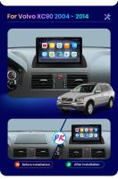 AWESAFE inalámbrico CarPlay Android Auto Radio para Volvo XC90 , 2005, 2006, 2007, 2008 2009 2010 2012 2013 2014 coche reproductor multimedia GPS 2 din autoradio volante controles RDS Bluetooth - details 3