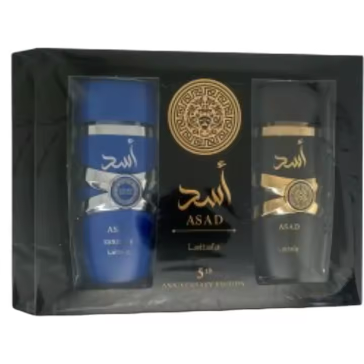 Pack regalo para hombre Asad y Zanzibar Lattafa 200ml,Set de 2 perfumes masculinos Asad y Zanzibar de 100 ml Pack masculino de perfumes NOVEDAD - 1