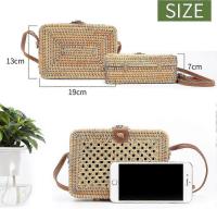 Bolso de paja Vintage para Mujer, Bolso de tán hecho a mano, Bolso Pequeño, Bolso bandolera de paja Vintage para Mujer, - details 1