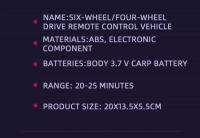 Coche De Control Remoto Para Niños Metálico Y Plástico Morfogénico Seis Ruedas RC Off-Road Climbing Stunt Cuatro Ruedas Engranadas Racing Spray Drift Juguete - details 13