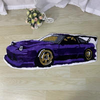 Alfombra De Coche Deportivo Para Decoración De Hogar Alfombra Antideslizante Suave Con Diseño De Carreras Adecuada Para Sala De Estar Dormitorio - details 4