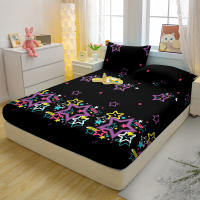 Sábana Fitted Moderna Y Sencilla Con Estampado De Estrellas Mate Para Cama Cubierta De Cama Sin Almohadillas De Seda 100% Poliéster - details 2