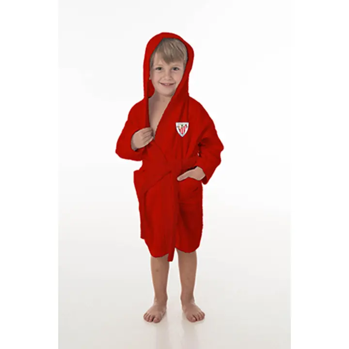 Bimba Pimba Athletic Club de Bilbao Albornoz infantil con capucha producto oficial Talla 10/12       100% Algodón - 1