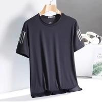 Camiseta De Deporte Casual Para Hombres Verano Manga Corta Secado Rápido Seda Hielo Diseño Simple Cuello Redondo Top De Media Manga - details 2