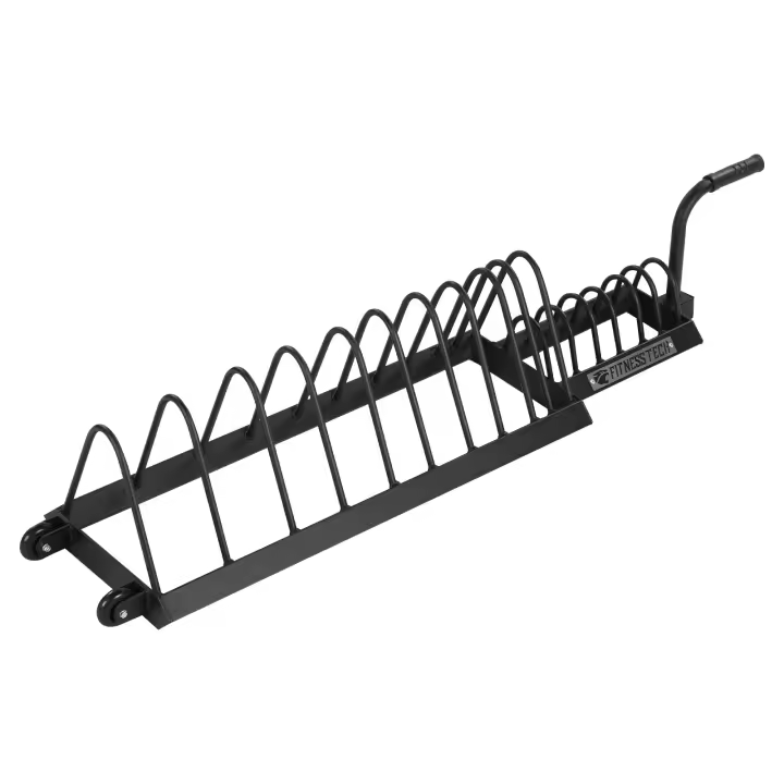 Fitness Tech Rack Discos Olímpicos Bumper con ruedas Estantes de almacenamiento de pesas libres - 1