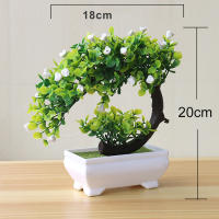 Planta Artificial En Maceta Bonsái Verde Árbol Pequeño Ornamentos Realistas Plásticos Eterna Decoración Floral Para Escritorio - details 7