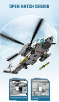 SEMBO 862pcs Bloques De Construcción Helicóptero Tipo Marítimo Z-20 Juguetes Para Niños Modelo De Avión Combatiente Regalo Para Chicos - details 3
