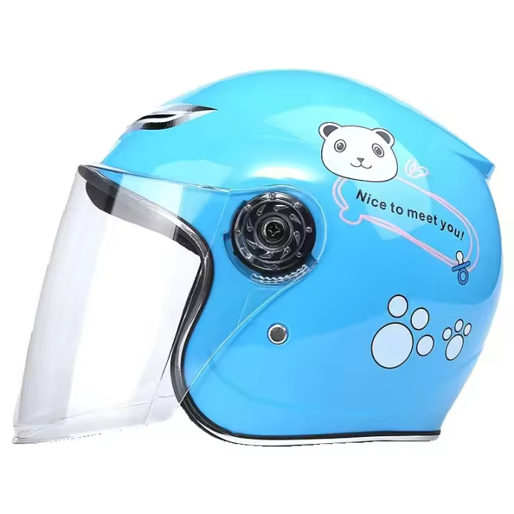 Infantil Helmet With Patrón De Dibujos Animados Láestima Cuatro Estaciones Protección Seguridad Niños Motocicleta Casco Frontal Abierto - 1