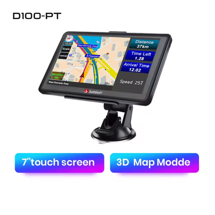 Junsun GPS D100 con pantalla táctil de 7 pulgadas dispositivo de navegación con pantalla táctil de 256M + 8G FM indicaciones de voz nuevo mapa de Europa actualización gratuita para camiones - 1