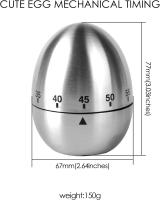Huevo de cocina temporizador de acero inoxidable mecánico giratorio alarma 60 minutos temporizador de cuenta atrás para cocinar aprendizaje - details 1