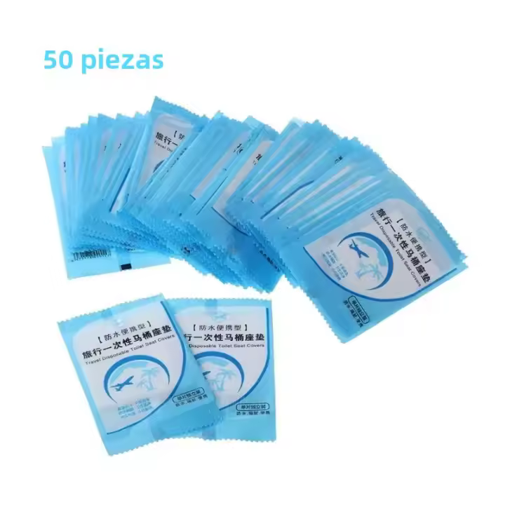 50Pcs Cubierta De Asiento De Inodoro Desechable 100% Impermeable Seguridad Matriz De Viaje/Camping Accesorios De Baño - 1