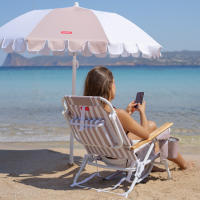 Flamingueo Silla Playa Plegable Reclinable 5 Posiciones Bolsillo Insulado Frío Bolsillo para Móvil Asas Mochila Almohada Ergonómica Aluminio y Poliéster 64 x 61 x 78 cm - details 2