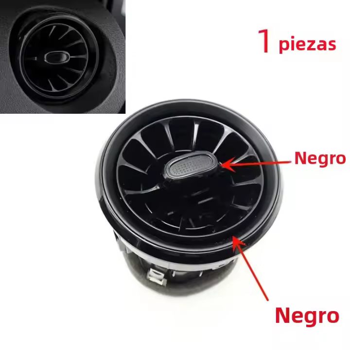 Salida De Aire Acondicionado Negro Brillante Para Coche Delantera Para Mercedes Benz V Class W447 Vito V250 V260 2014-2021 Instalación De Aire Acondicionado Plástico ABS - 1
