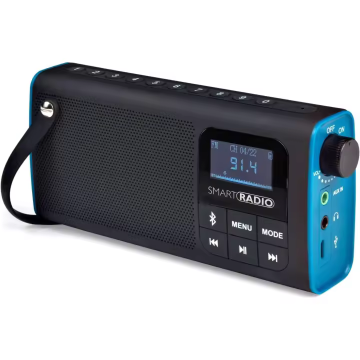 Radio FM portátil 3 en 1, Altavoz Bluetooth, Batería Recargable y Reproductor de Audio Desde Tarjeta Micro SD. Smart Radio de - 1