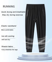 Pantalones De Correr Para Hombre Verano Transpirables Quick Dry Elasticidad Pantalones De Deporte Y Gimnasio Ice Silk Rectos - details 3