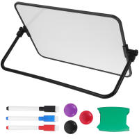 Juego De Tablero Blanco Doble Cara Con Soporte Escribible Borrable Para Mesa Tablero De Dibujo Con Pizarra Seca Práctico Para Mensajes - details 2