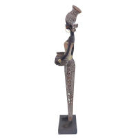 CAPRILO REGALOS & DECORACIÓN Figura Decorativa de Resina "Africana Plantada con Jarrón" . Adornos y Esculturas. Regalos Originales. Decoración Hogar. 9,50 x 5 x 33 cm - details 1