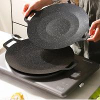 Sartén De Asado Redonda Aluminio No Adherente Para Barbacoa Y Frying Pánuelo De Sartén Para Grill Top Griddle Pan BBQ Al Aire Libre Placa De Barbacoa De Hierro Fundido - details 9
