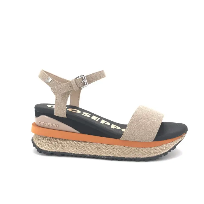 Sandalia de Gioseppo para mujer, mod.68869, Sandalia de cuña con suela de yute de colores combinados - 1