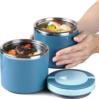 Recipiente Térmico con Asa, Cajas Bento de Acero Inoxidable de 1000 ML, para Comida, Sopas - details 1
