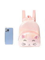 Mochila clásica con doble bolsillo y bordado de gato para niñas pequeñas, ideal para guarderías. - details 2
