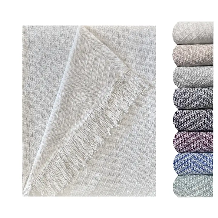 GFD Textiles - Colcha Multiusos Espiga para Sofá y Cama Algodón Poliéster, Manta Foulard Cómoda Práctica y Suave, Plaid para Cama, Cubrecama, Cubre sofá - 1